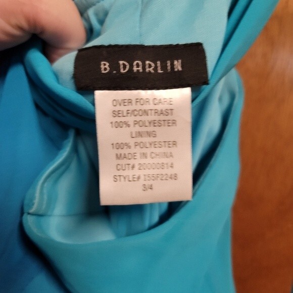 B darlin sleeveless blue hombre dress - Picture 3 of 3